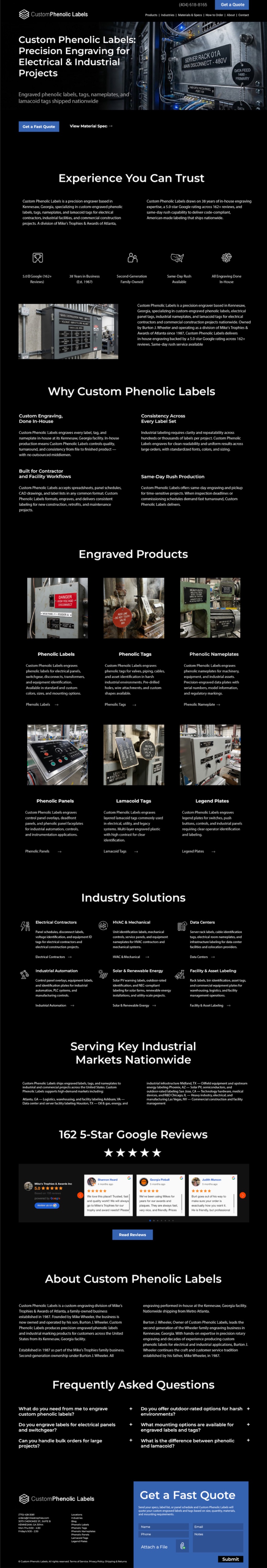 Custom Phenolic Labels industrial engraving website