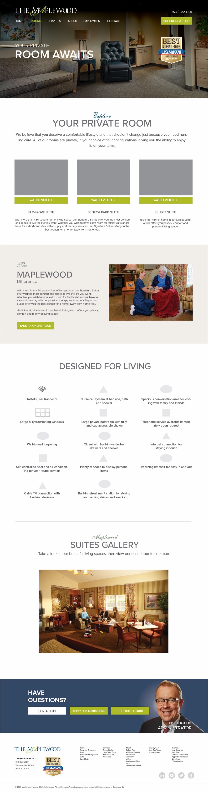 The Maplewood senior living and rehabilitation website