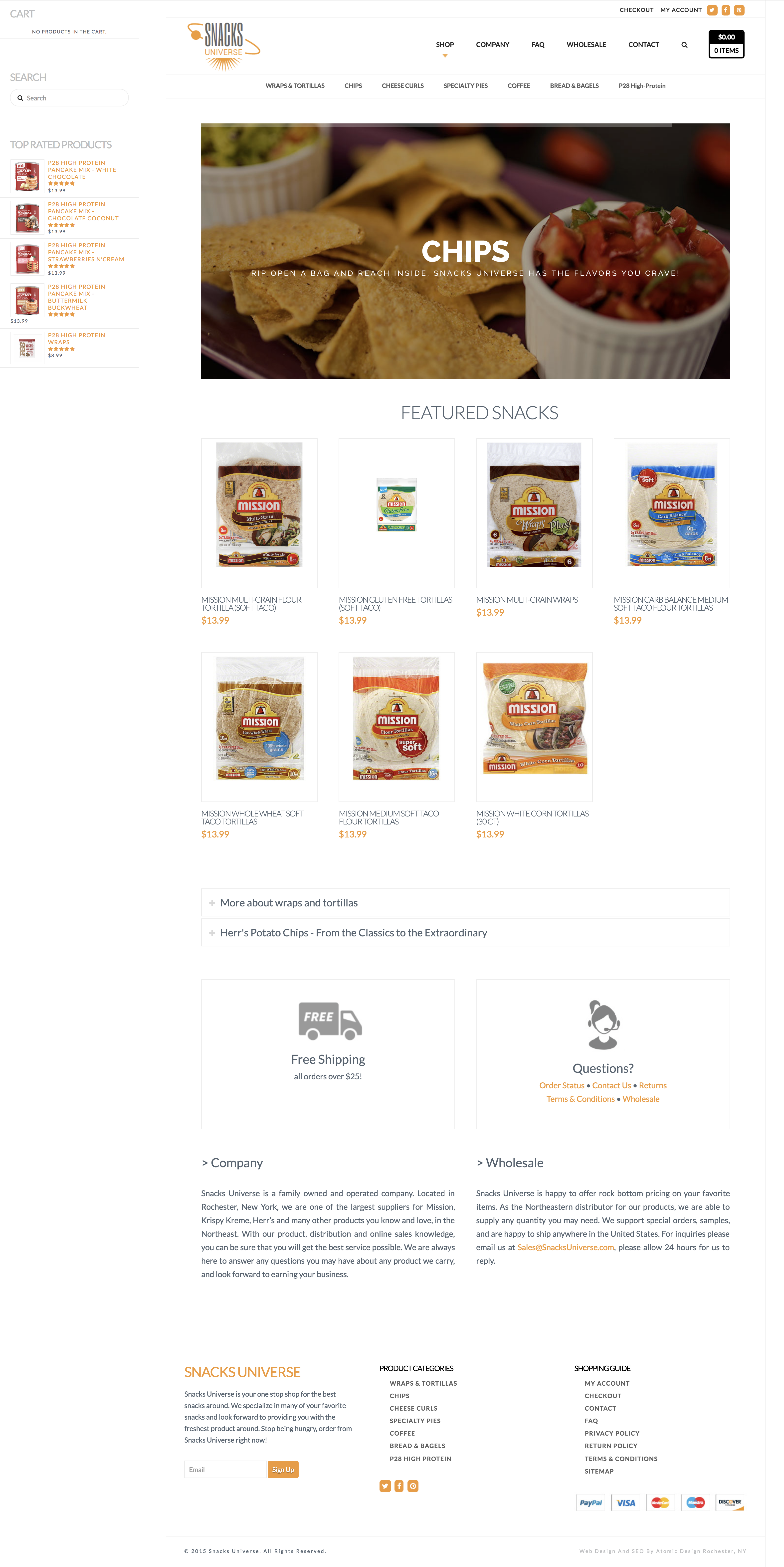 Snacks Universe ecommerce store website