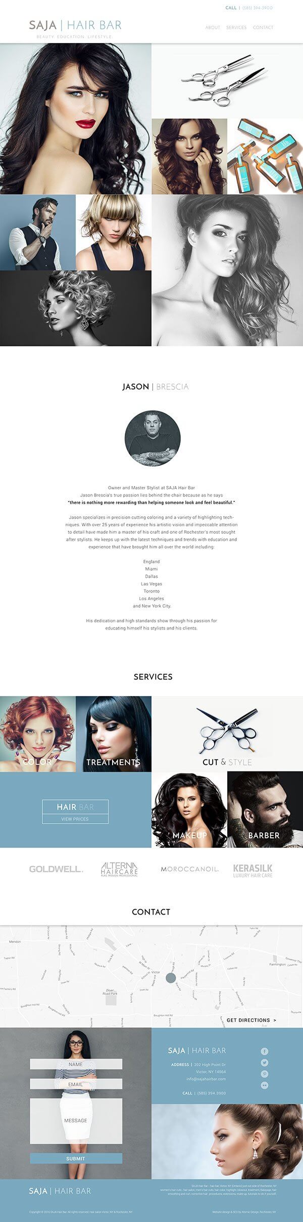 Portfolio s hair salon website sample