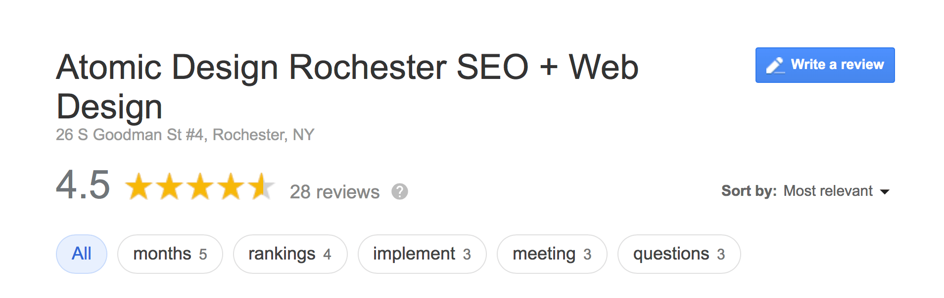Reviews 0 rochester seo web atomic design reviews